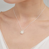 STMG Natural Freshwater Pearl Necklace on neck