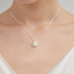 STMG Natural Freshwater Pearl Necklace on neck