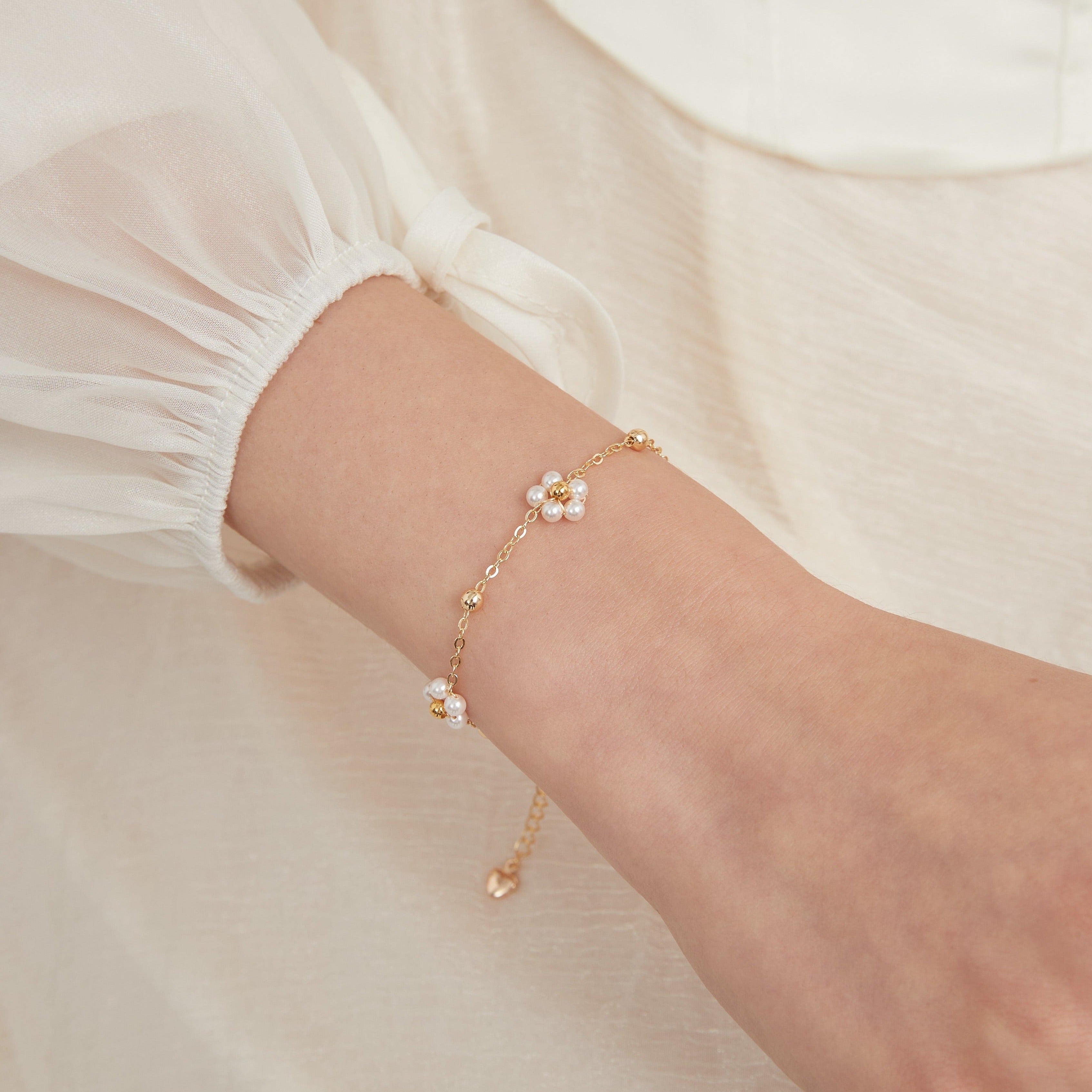 STMG Pearl Daisy Bracelet on hand