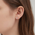 STMG Olive Leaf Stud Earrings on ear