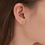 STMG Rose Stud Earrings on ear