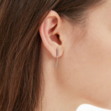 Vertical Bar Chain Dangle Earrings (S925)