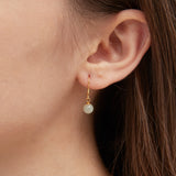 STMG Natural Jade Hook Earrings on ear