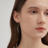 Wave Dangle Threader Earrings (S925)