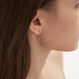 Wave Dangle Threader Earrings (S925)