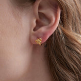 STMG Minimalist Bowknot Hoops in gold on ear