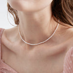 STMG Natural Freshwater Pearl Necklace on neck