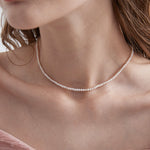 STMG Natural Freshwater Pearl Necklace on neck