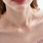 STMG Sweet Heart Necklace in gold on neck