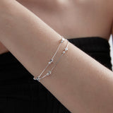 STMG Little Twinkle Star Bracelet in silver on hand