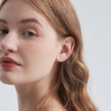 Duo-chain Tassel Ear Cuff Earrings  on ear