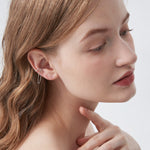 Duo-chain Tassel Ear Cuff Earrings  on ear