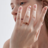 STMG Natural Garnet Adjustable Ring on finger