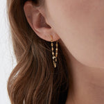 STMG Mirror Duo-chain Tassel Dangle Earrings on ear