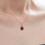 STMG Natural Black Agate with Starburst Necklace on neck