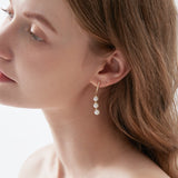 Triple Pearls Dangle Earrings (S925)