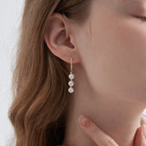 Triple Pearls Dangle Earrings (S925)