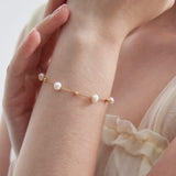 STMG Natural Bead Pearl Bracelet on hand