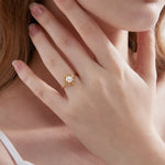 STMG Natural Pearl Vintage Style Adjustable Ring on finger