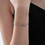 Flat Bead Duo-layer Bracelet on hand