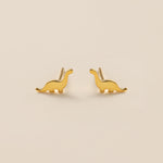 STMG Tanystropheus Dinosaur Stud Earrings  in gold