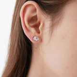 STMG Sheep Stud Earrings on ear