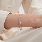 Flat Bead Duo-layer Bracelet on hand