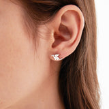 Dragon Stud Earrings on ear