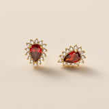 STMG Ruby Droplet Stud Earrings