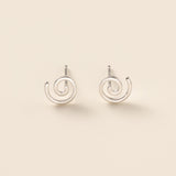 STMG Spiral Circular Stud Earrings in silver