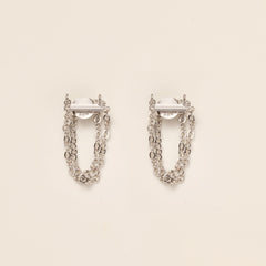 STMG Horizontal Bar Duo-chain Dangle Earrings