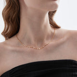 STMG Mirror Chain Necklace on neck