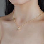 STMG Natural Pearl Necklace on neck