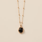 STMG Natural Black Agate Onyx Necklace