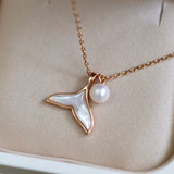 Whale Tail with Pearl Necklace (S925)