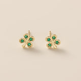 STMG Green Clover Stud Earrings