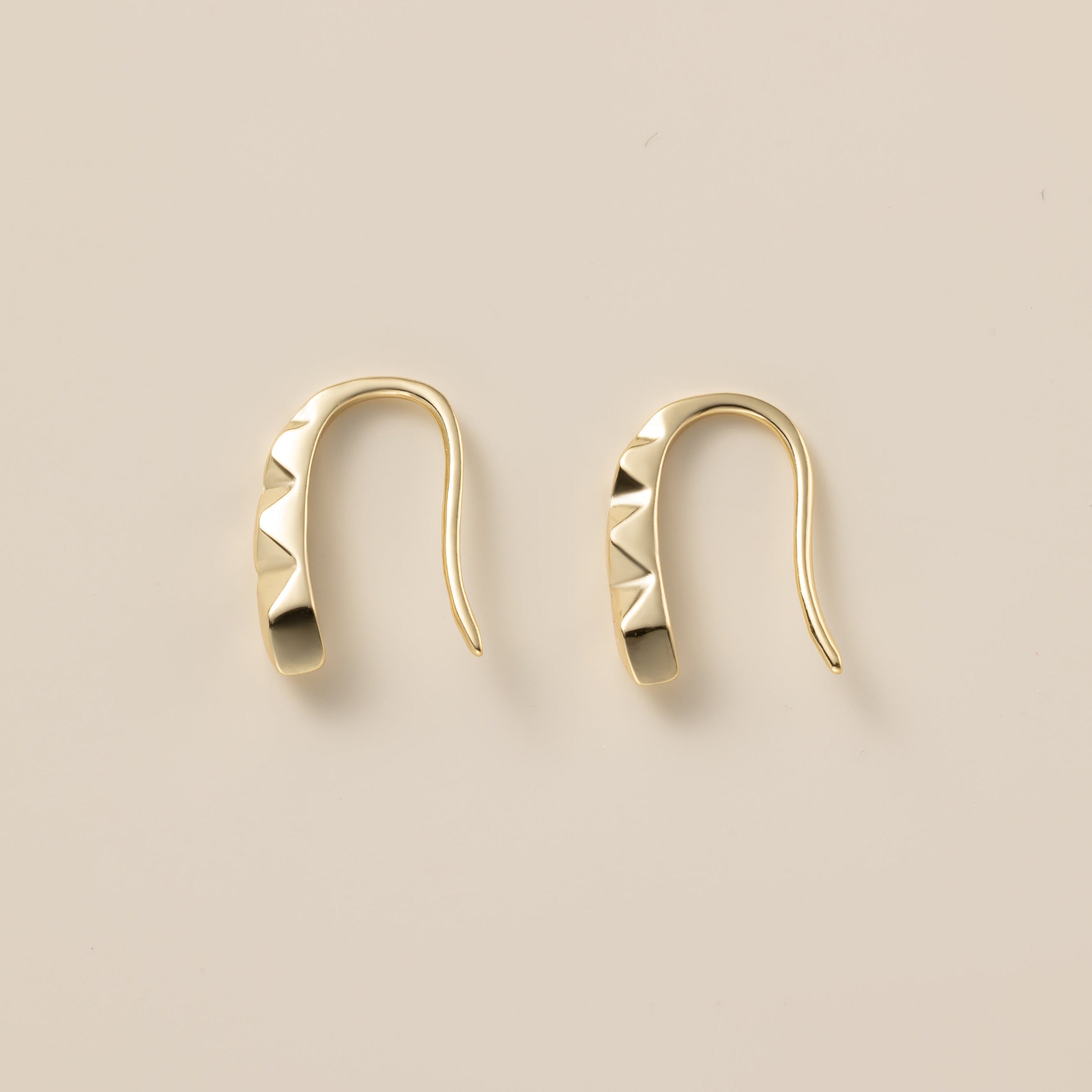 STMG Rhombus Droplet Hook Earrings in gold