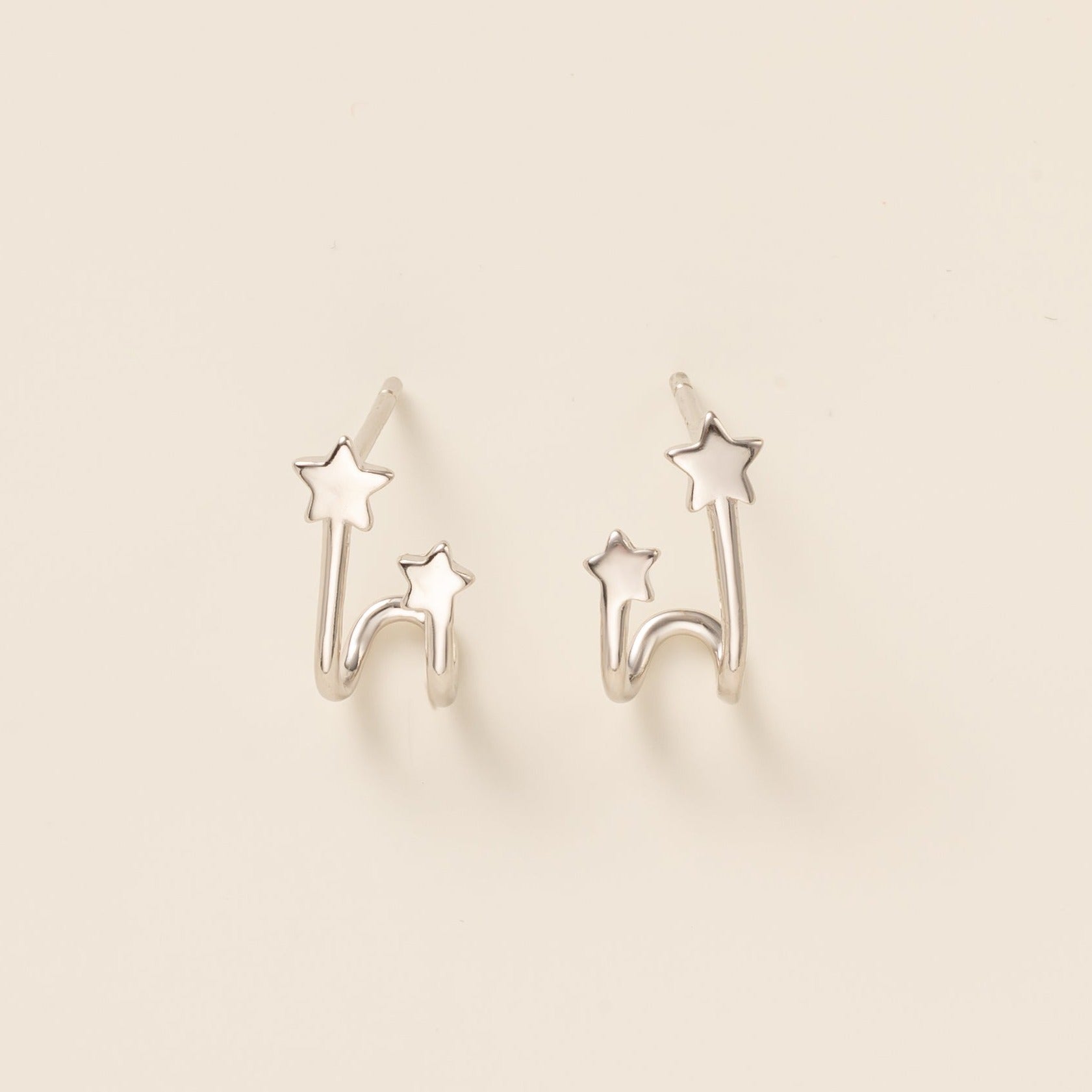 Duo Row Stars Stud Earrings