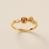 STMG Natural Garnet Rose Adjustable Ring