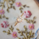 Opal Sunflower Adjustable Ring (S925)