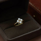 Quartet Pearl Adjustable Ring (S925)