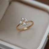Quartet Pearl Adjustable Ring (S925)