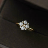 Quartet Pearl Adjustable Ring (S925)