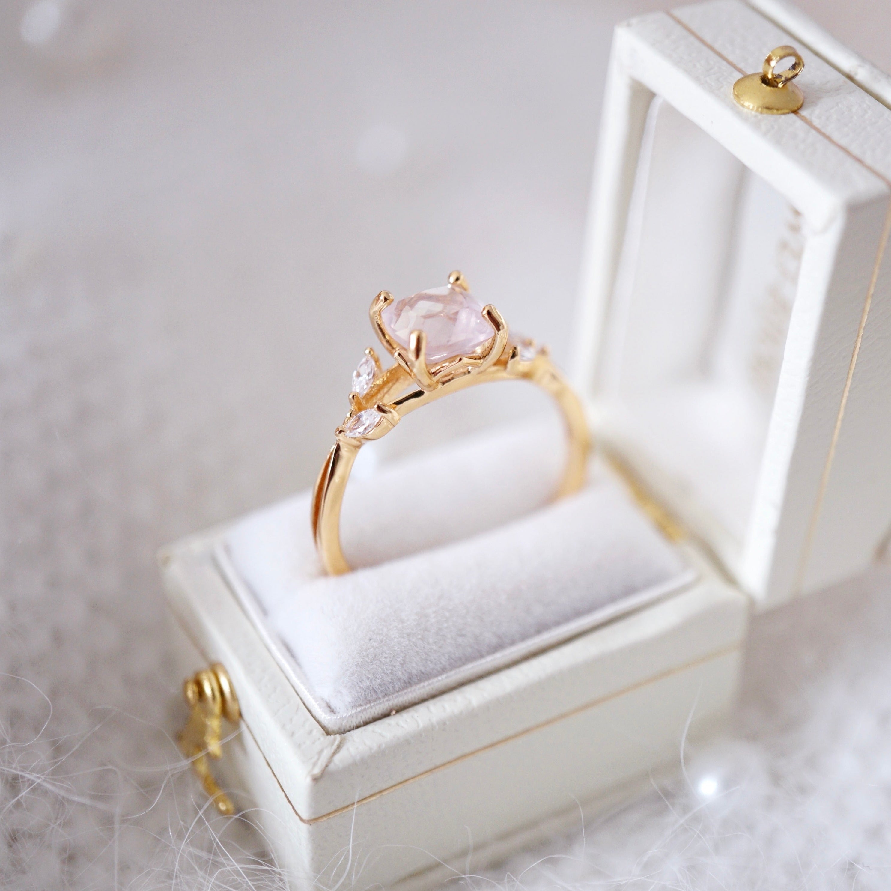 STMG Natural Rose Quartz Promise Ring