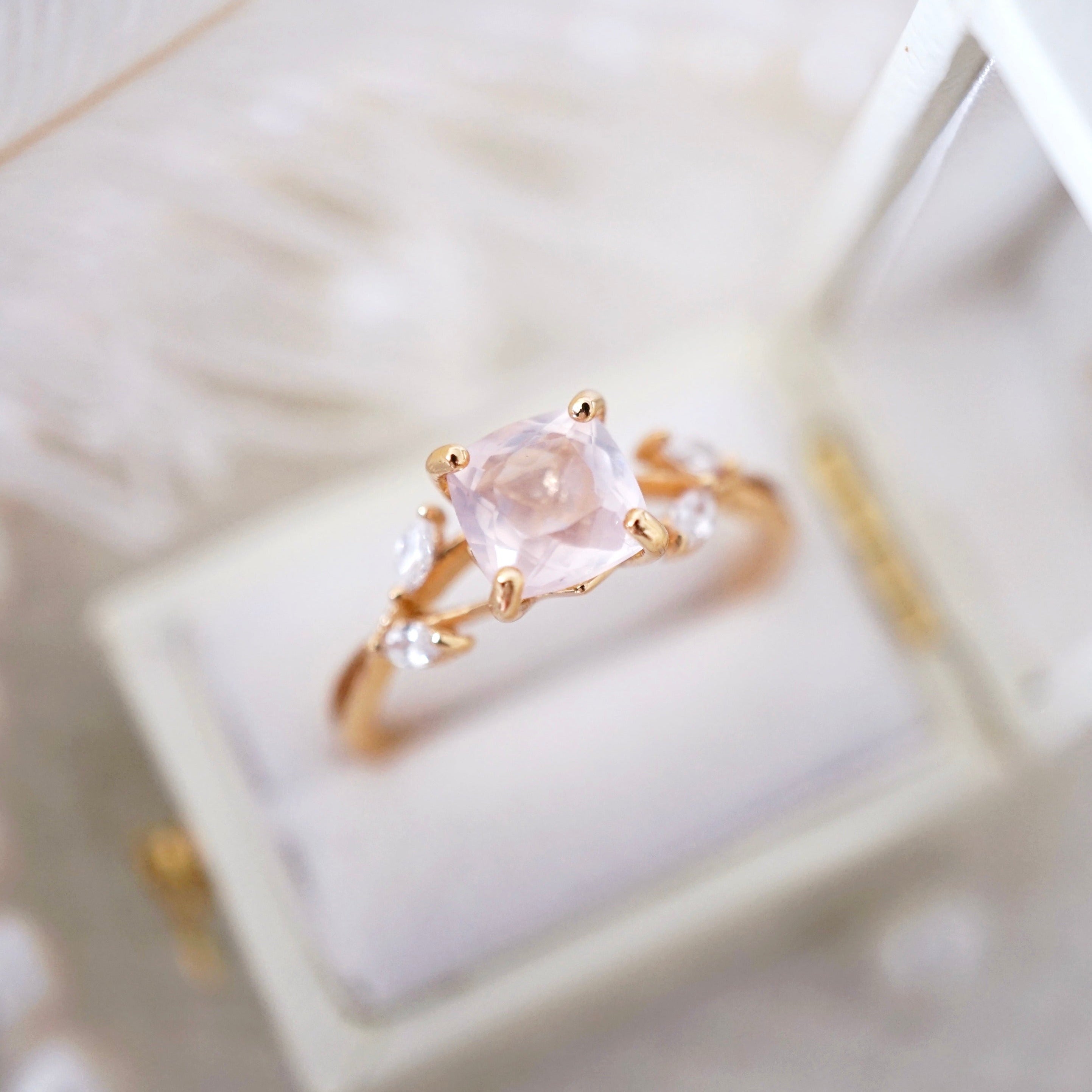 STMG Natural Rose Quartz Promise Ring