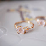 STMG Natural Rose Quartz Promise Ring