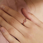 STMG Natural Rose Quartz Ring on finger