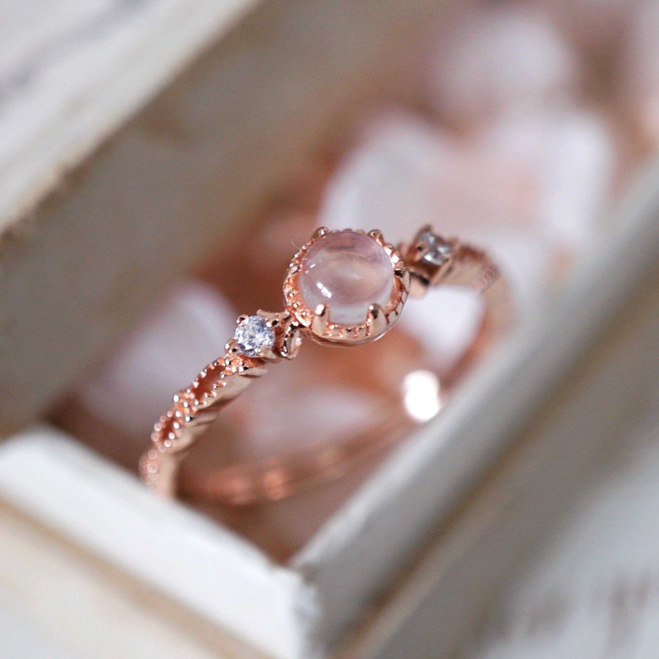 STMG Natural Rose Quartz Ring