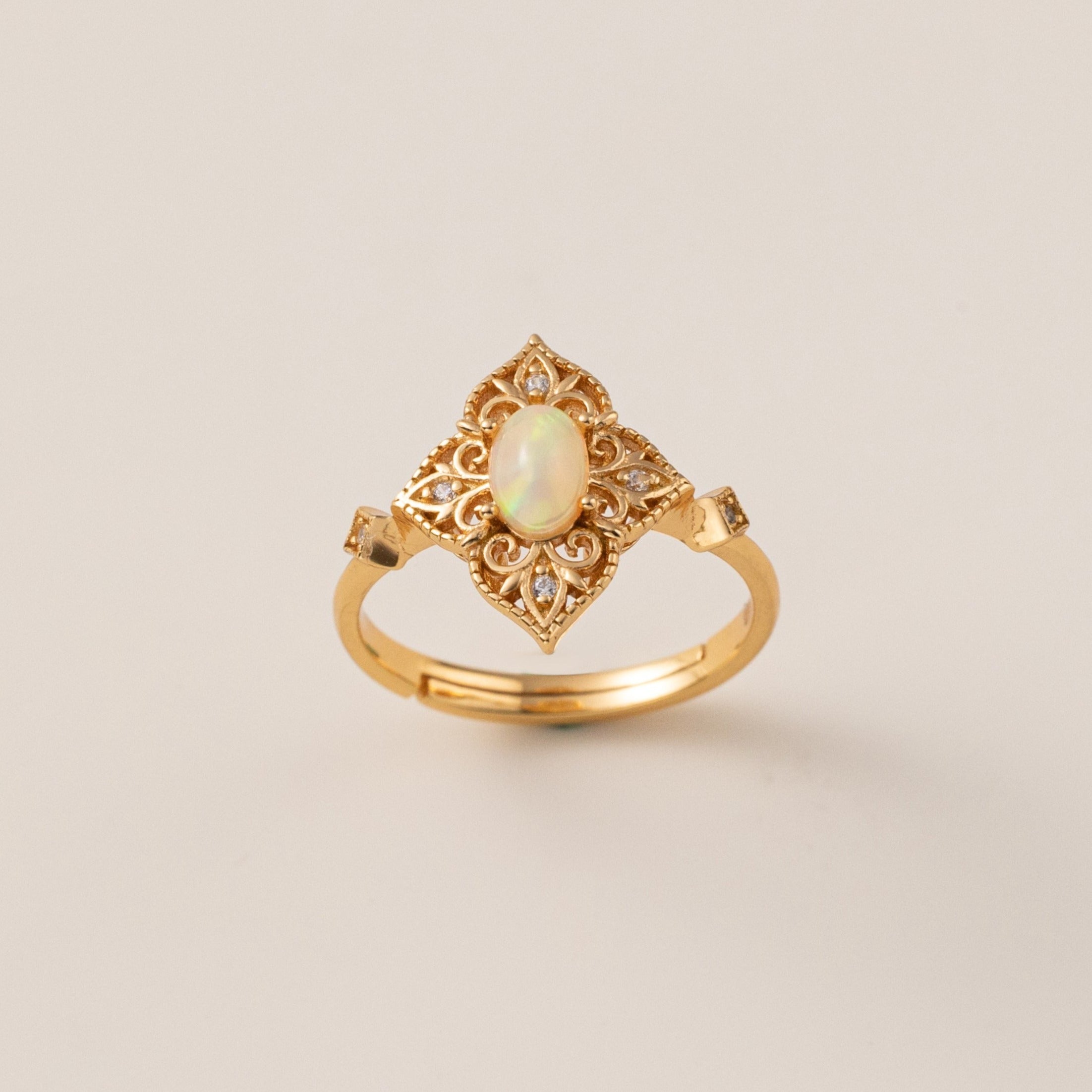 STMG Opal Vintage Style Adjustable Ring