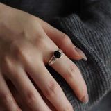 Black Agate Ring on hand